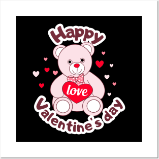 Happy valentines day cute Teddy Bear Lover Posters and Art